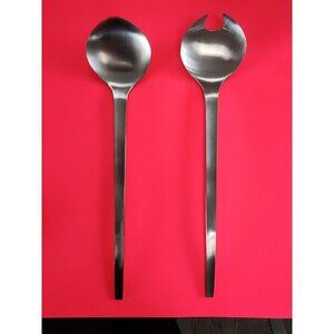 MCM Danish style salad utensils brushed SS. Made in Japan